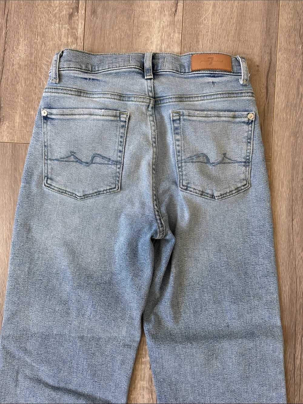 7 For All Mankind Cropped Alexa High Rise Straight Leg Jeans Sz 26 Luxe Vintage - Picture 8 of 8